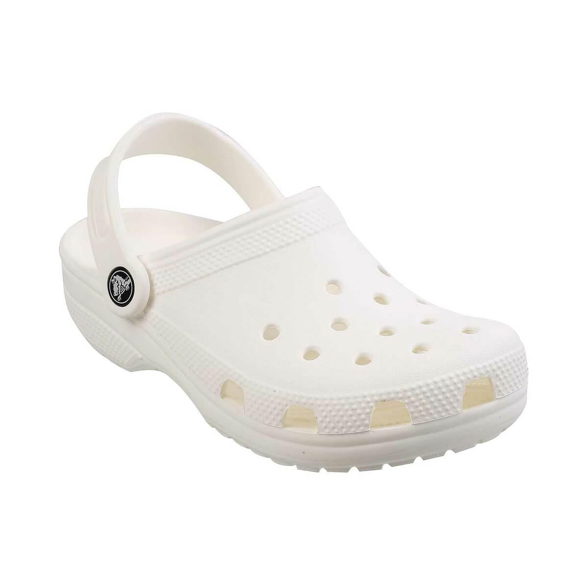 Crocs Unisex-Child Classic Clogs, White/White, 1 Little Kid