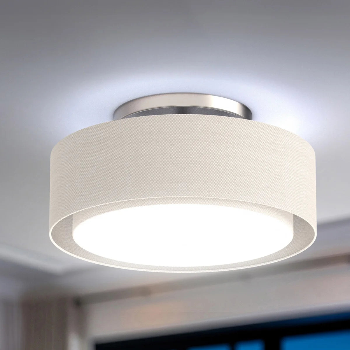 KODA Duo-Mount Fabric Drum Ceiling Light – Modern Home Lighting