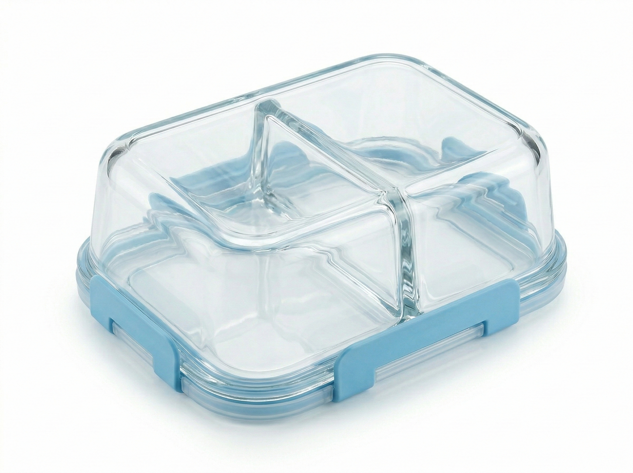 34oz Glass Meal Prep Container with 2 Compartments – Airtight Leakproof Lid, BPA-Free, Microwave & Freezer Safe