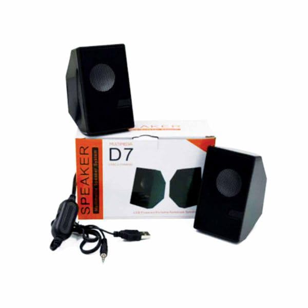 D7 Mini USB 2.0 Powered Speaker System – Clear Sound, Compact Design