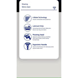 Max A Series 6 Layer Stainless Steel Razor Blades With Pivoting Rounded Head, Lubricating Strip Super Comfort Razor For Men, 3 Pack.