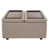 Aiden & Ivy Fabric Storage Ottoman – Modern Upholstered Footrest with Hidden Storage