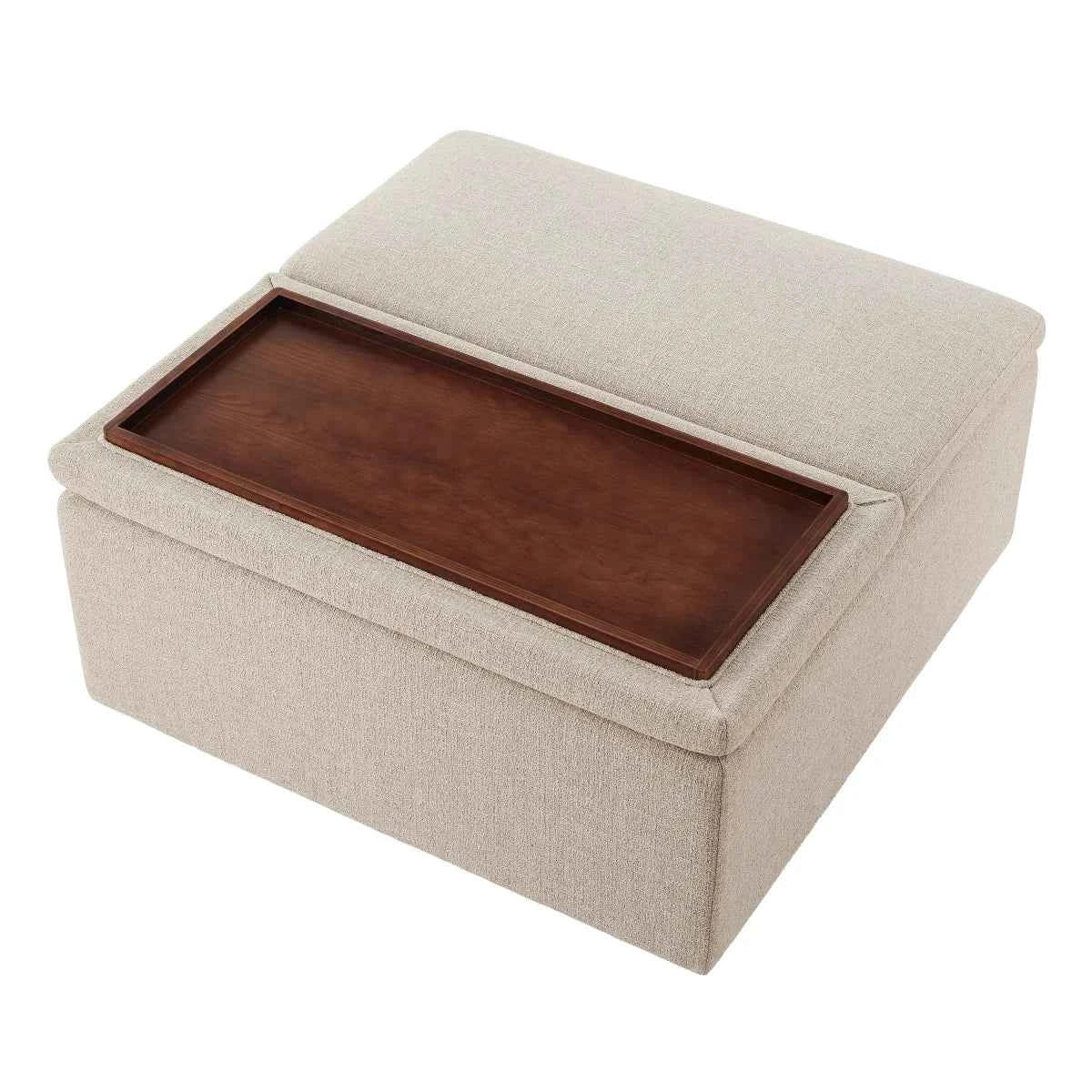 Aiden & Ivy Fabric Storage Ottoman – Modern Upholstered Footrest with Hidden Storage
