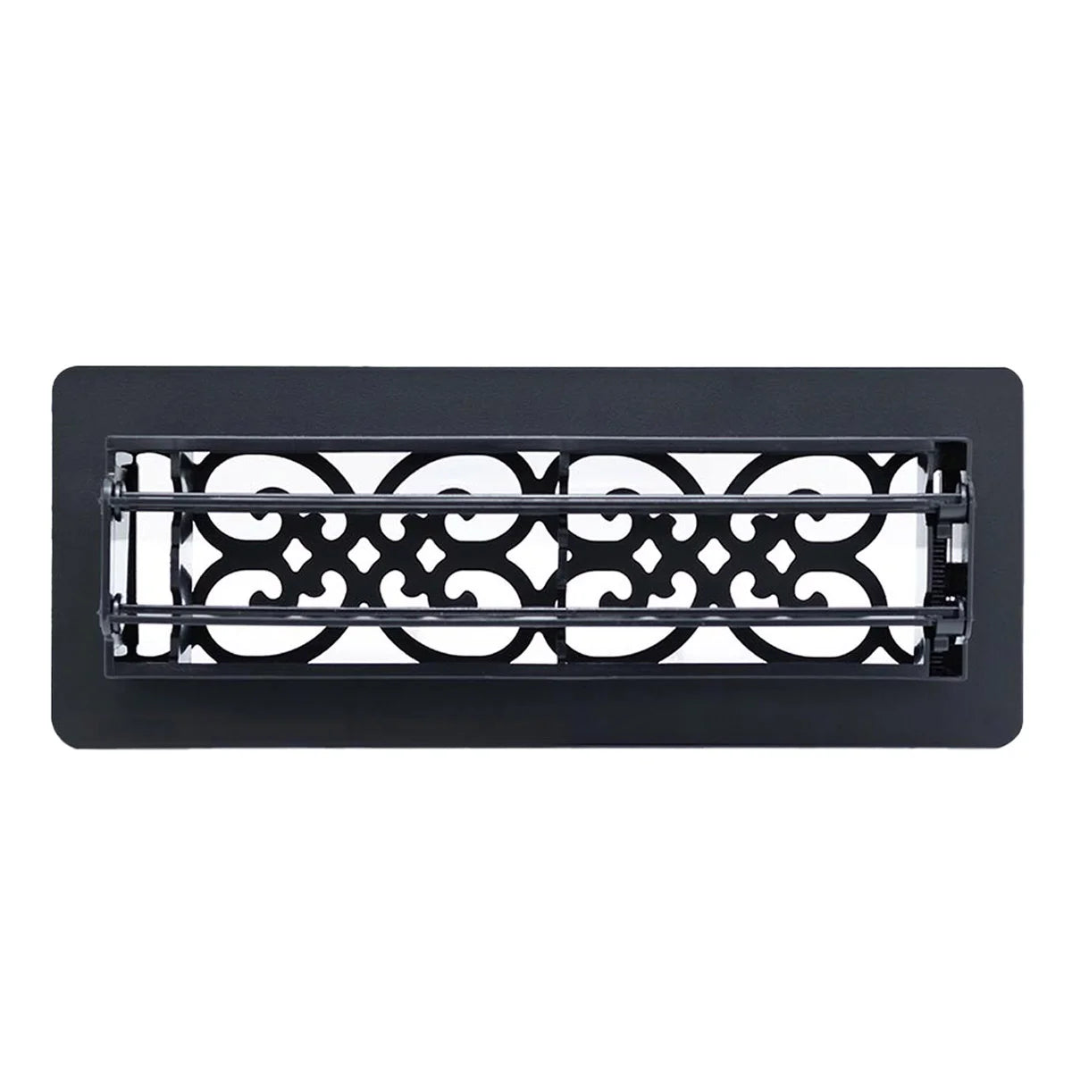 Manor House Black Low Profile Scroll Design Floor Registers – 3-Pack