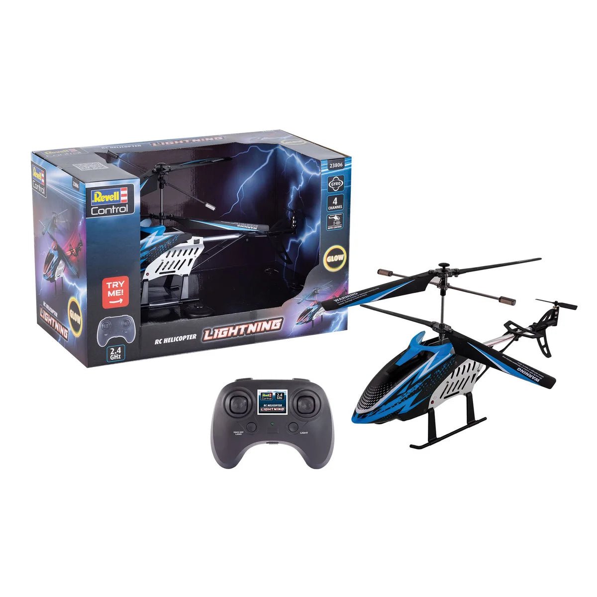 Remote Control Lightning Helicopter – 33 cm RC Helicopter, 2.4 GHz Full Function