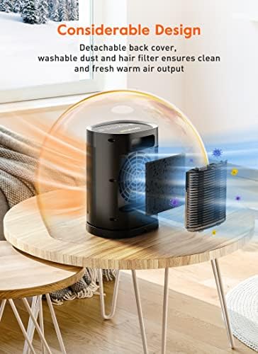 GiveBest Portable Electric Space Heater, 1500W Electric Heater with Digital Thermostat, Fast Safety Heating,12H Timer, Quiet Portable Heater for Indoor Use, Office