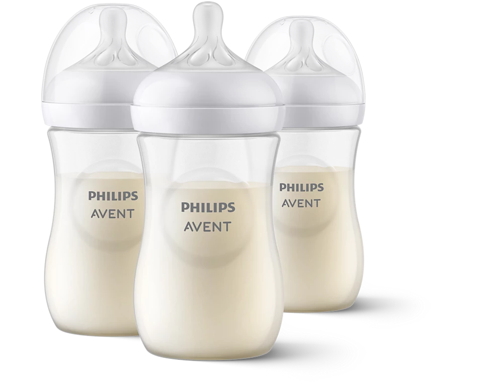Philips Avent Natural Baby Bottles with Natural Response Nipples Medium Flow, Flow 3, 9oz, 3-Pack, SCY903/93 product image