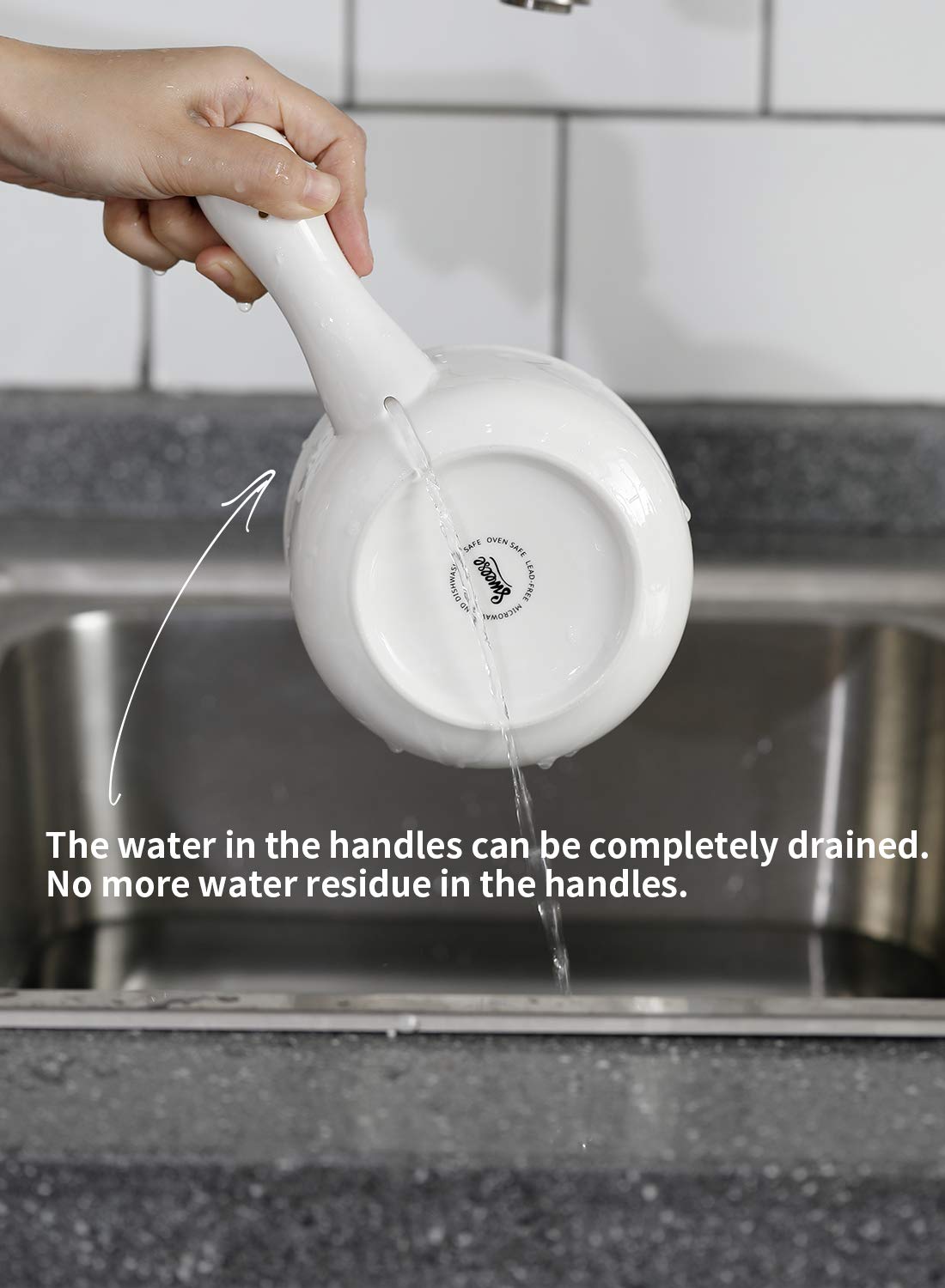 Lazuro, Sandy Soup Bowls with Handle, Set of 4, (8.4" x 6.1" x 2.5")