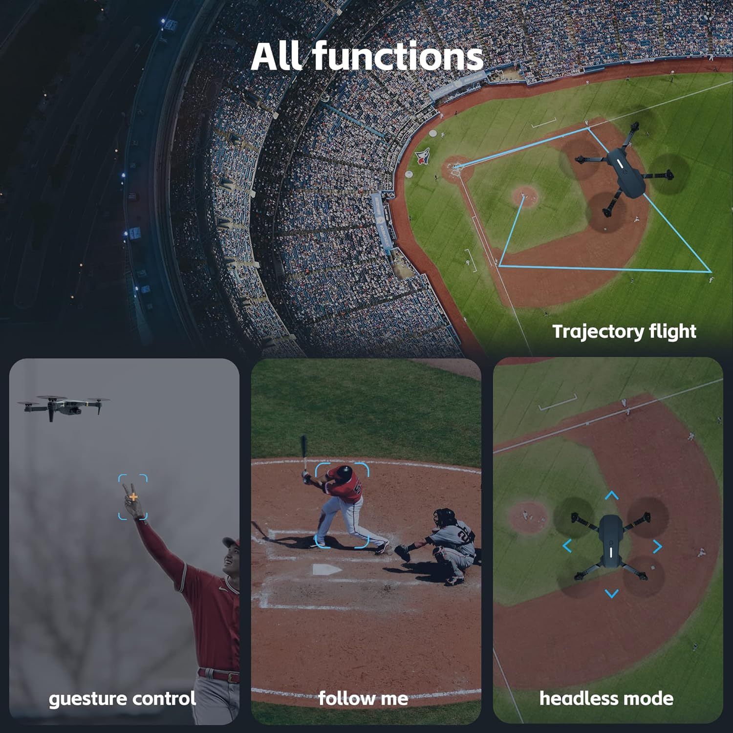 MOCVOO Drones with Camera for Adults Kids, Foldable RC Quadcopter, Helicopter Toys, 1080P FPV Video Drone for Beginners, 2 Batteries, Carrying Case, One Key Start, Altitude Hold,Headless Mode,3D Flips