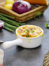 Lazuro, Sandy Soup Bowls with Handle, Set of 4, (8.4" x 6.1" x 2.5")