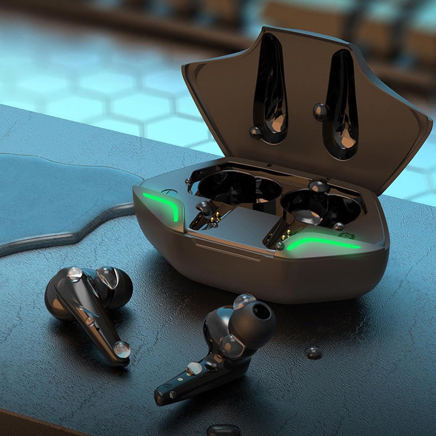 G11 Earphone - 5.0 Wireless Stereo HiFi Bule-Tooth Headset - Low Latency Noise Cancelling Headset