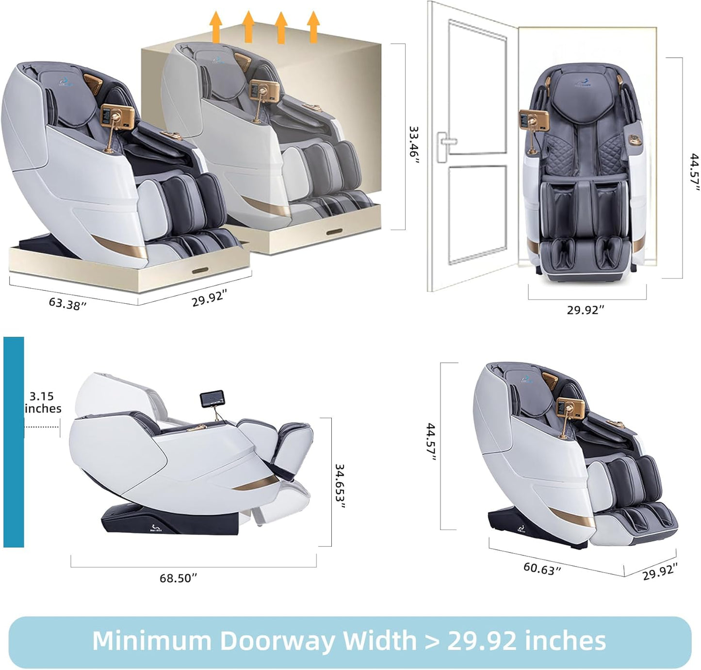 Massa Max MT339 4D Full-Body Smart Massage Chair with Zero Gravity & SL Track