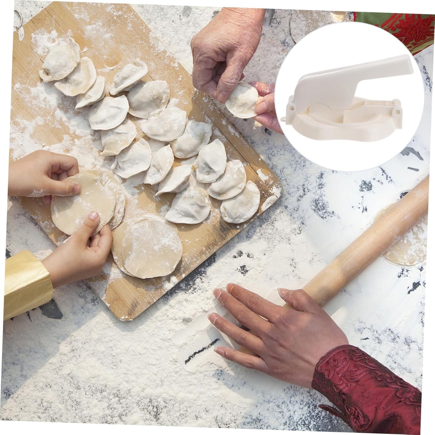 Dumpling & Pastry Skin Presser – Manual Food Press Tool for Dumplings, Empanadas, Ravioli & Pastries