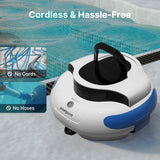 POOLPURE Wireless Pool Robot Cleaner 100 Min Runtime Self-Parking