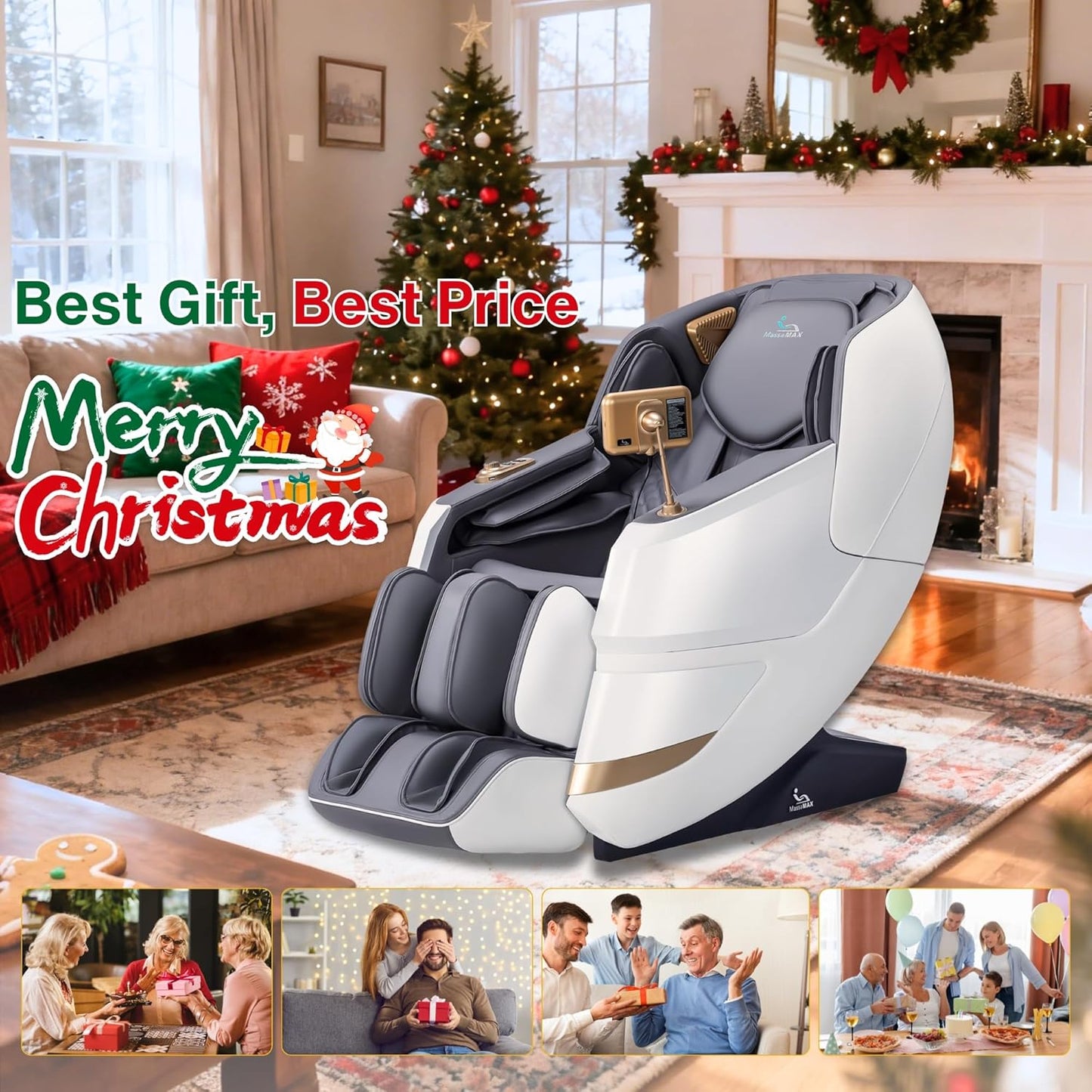 Massa Max MT339 4D Full-Body Smart Massage Chair with Zero Gravity & SL Track