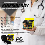 Physix Gear Sport Kinesiology Athletic Tape – 2 Pack (2 in x 16.5 ft Rolls) – Premium Support for Muscles & Joints