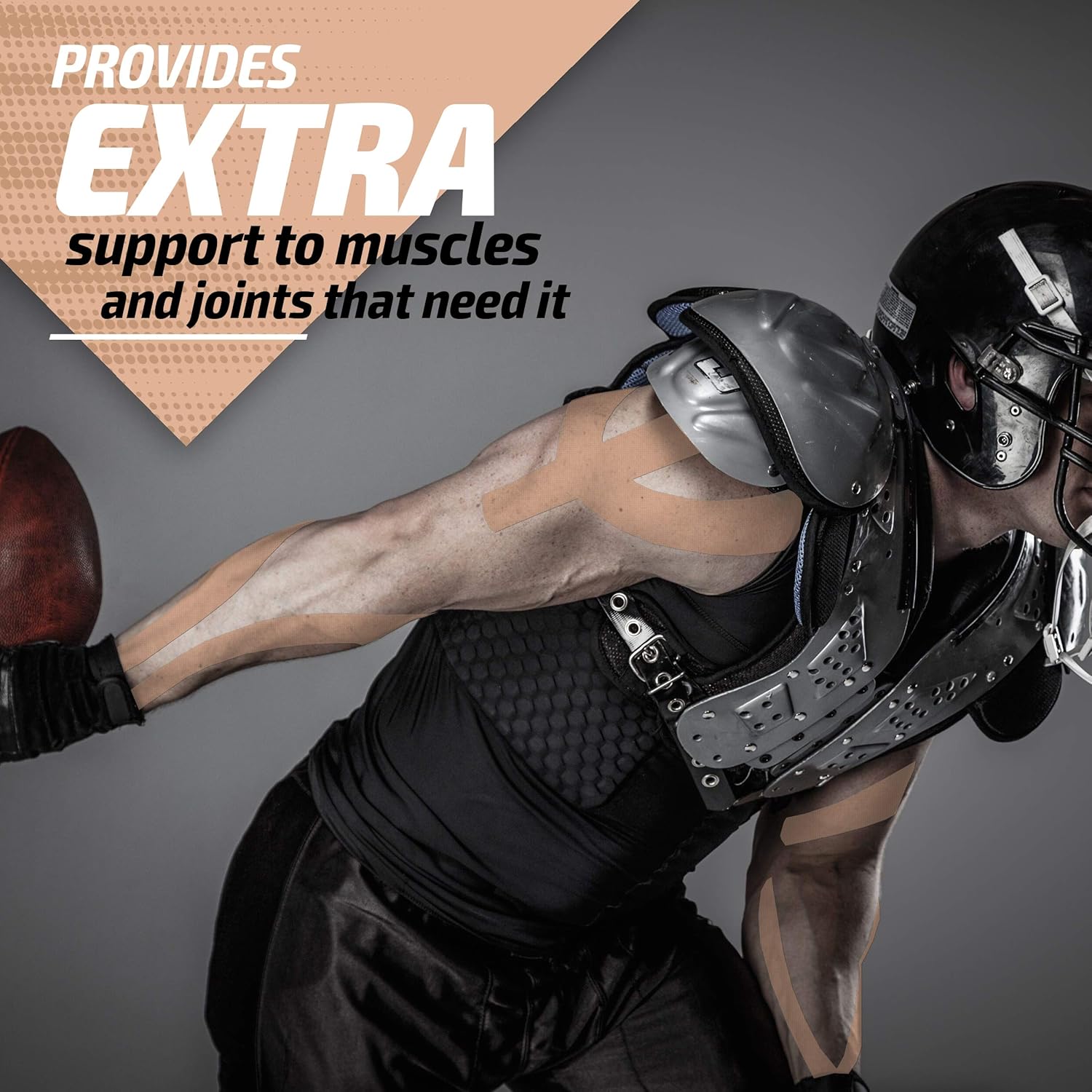 Physix Gear Sport Kinesiology Athletic Tape – 1 Pack, Beige (2 in x 16.5 ft Roll) – Durable Support for Muscles & Joints