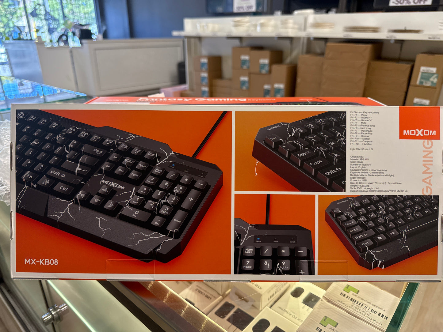 Moxom MX-KB08 Fantasy Gaming Keyboard – RGB Backlit, Mechanical Feel