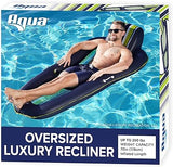 Aqua Luxury Pool Float Lounge – Extra Large Inflatable Float with Headrest & Cupholder