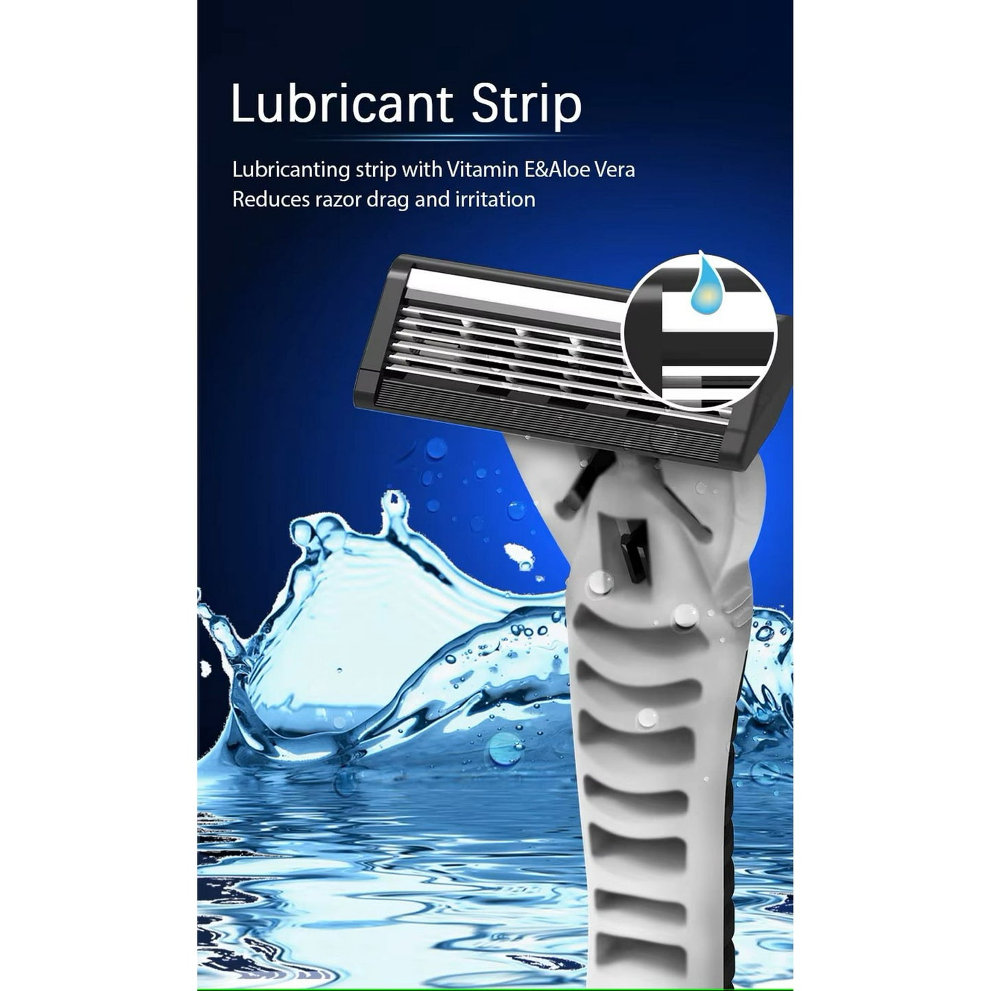 Max A Series 6 Layer Stainless Steel Razor Blades With Pivoting Rounded Head, Lubricating Strip Super Comfort Razor For Men, 3 Pack.