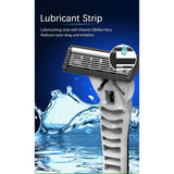 Max A Series 6 Layer Stainless Steel Razor Blades With Pivoting Rounded Head, Lubricating Strip Super Comfort Razor For Men, 3 Pack.