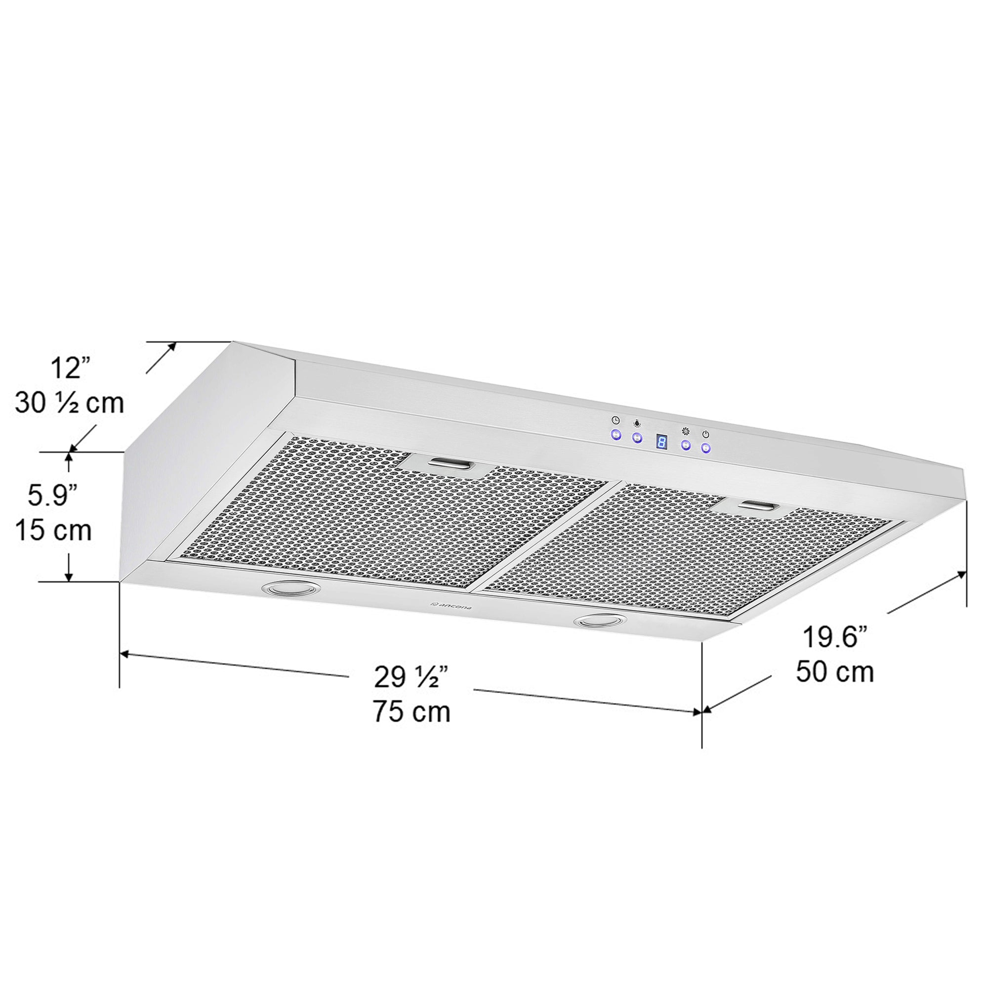 Ancona 30" Ducted Under-Cabinet Range Hood in Stainless Steel