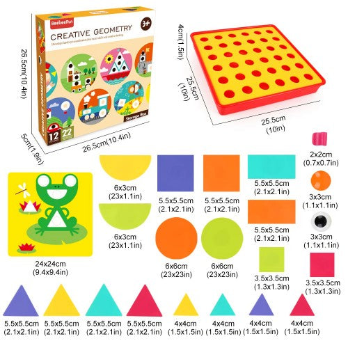 BeebeeRun Creative Geometry Set 

 Button Art with Storage Box product image