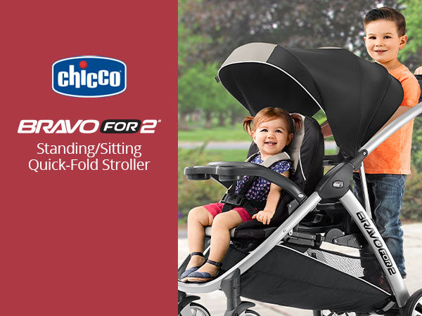 Chicco

€¯BravoFor2

€¯LE

€¯Standing/Sitting Double Stroller Sit

€¯and

€¯Stand Design* product image