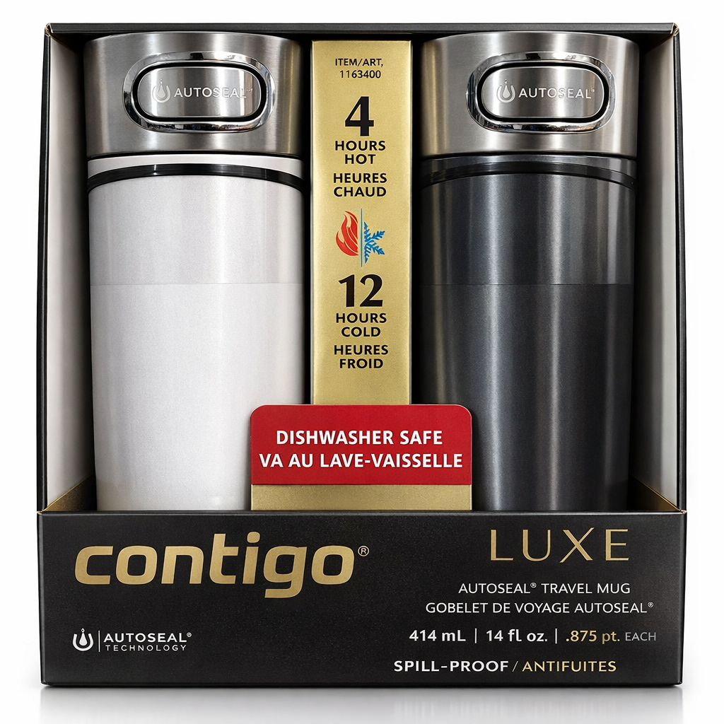 Contigo 414 mL (14 oz.) West Loop Travel Mug – 2-Pack