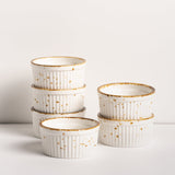 Porcelain Ramekins 6oz, Set of 6 - Creme Brulee Ramekins Oven Safe, Porcelain Ramekin Bowls for Custard, Lava Cakes, Pudding, Flan, Mini Desserts, Jam and Ice Cream, Single Mini Bowls. 3.5 x 1.7 in