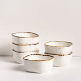 Porcelain Salad Bowls Set Of 6 - Serving Bowl for Desserts, Ice Cream, Cereal, Rice, Oatmeal - 4.2 х 2 inches - Sandy