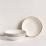 Porcelain Pasta Plates Set Of 4 - Tableware Serving Plates for Breakfast, Salad, Steak, Dinner - 8.2 х 2 inches - Sandy