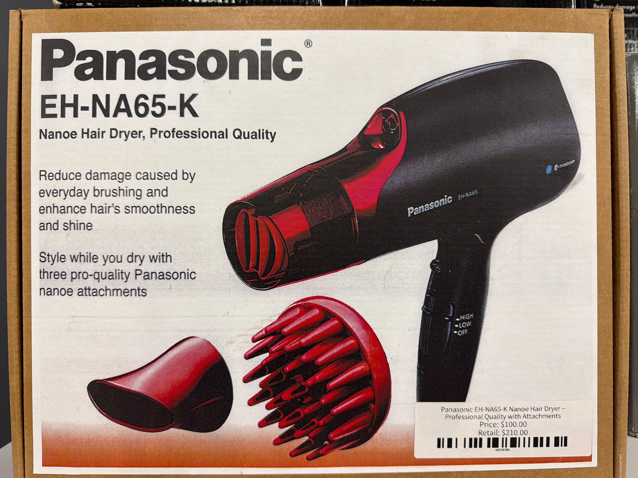 Panasonic EH-NA65-K Nanoe Hair Dryer 

 Professional Quality with Attachments product image