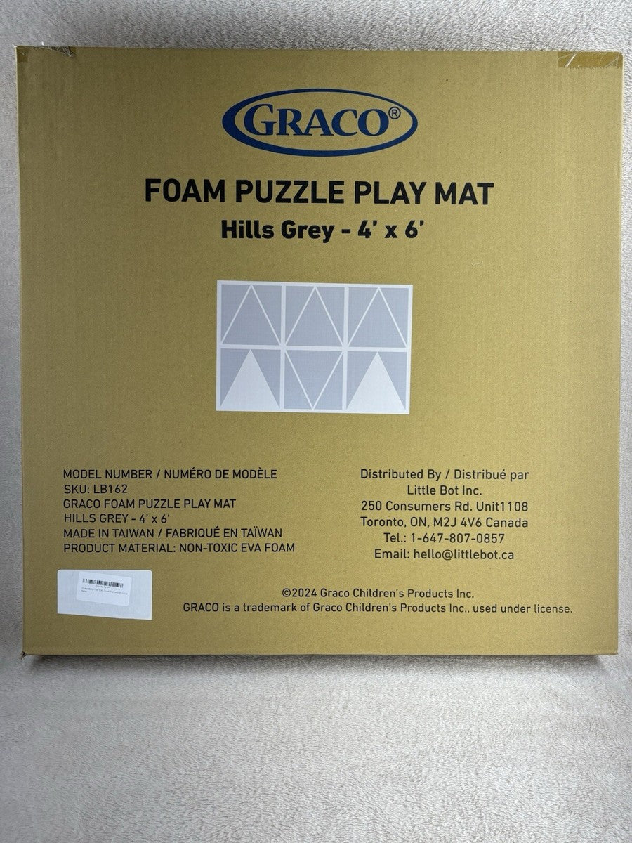Graco Foam Puzzle Play Mat – Hills Grey 4′ × 6′