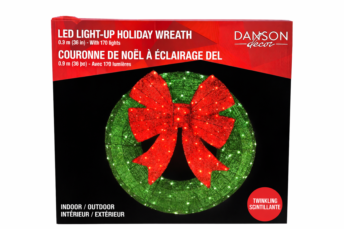 LED Light-Up Holiday Wreath – 36 in / 170 Lights