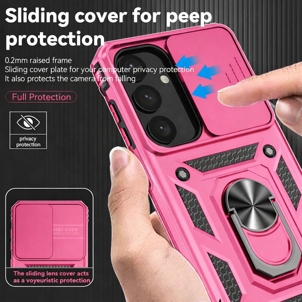 Samsung Galaxy S24 FE Stand Phone Case – Red / Pink