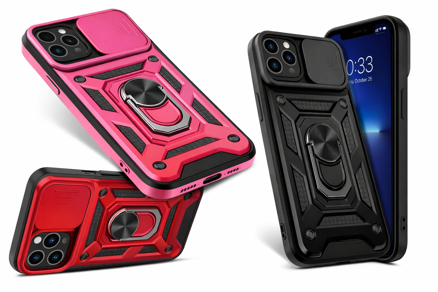 Rugged Ring Stand Case for iPhone 13 / 14 – Full Protection with Hands-Free Convenience