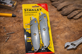 Stanley Quick Change Retractable Utility Knife – Heavy-Duty Box Cutter with Fast Blade Change, Ergonomic Grip, 2-Pack