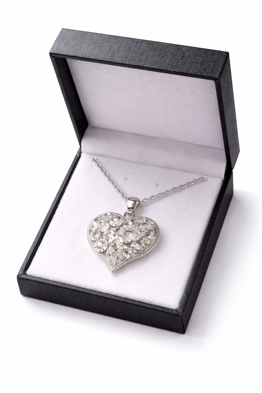 Heart Pendant Necklace with Studs – Romantic Valentine’s Day Jewelry Set