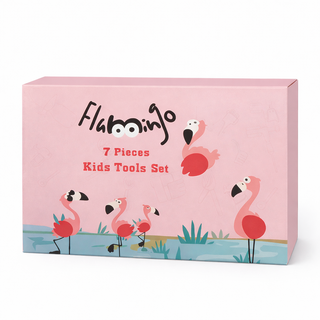 Flamingo 7-Piece Kids Tool Set – Pretend Play Construction Kit