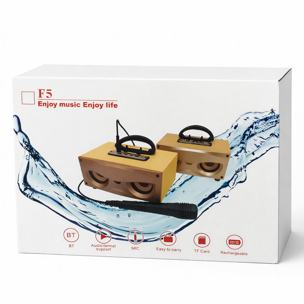 Bluetooth Speaker with Karaoke Mic and TF Card Support