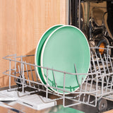 Porcelain Dinner Plates Set Of 4 Tableware Serving Plates for Salad, Pasta, Steak - 11 x 1.3 inches - Celeste (Lusite Green)