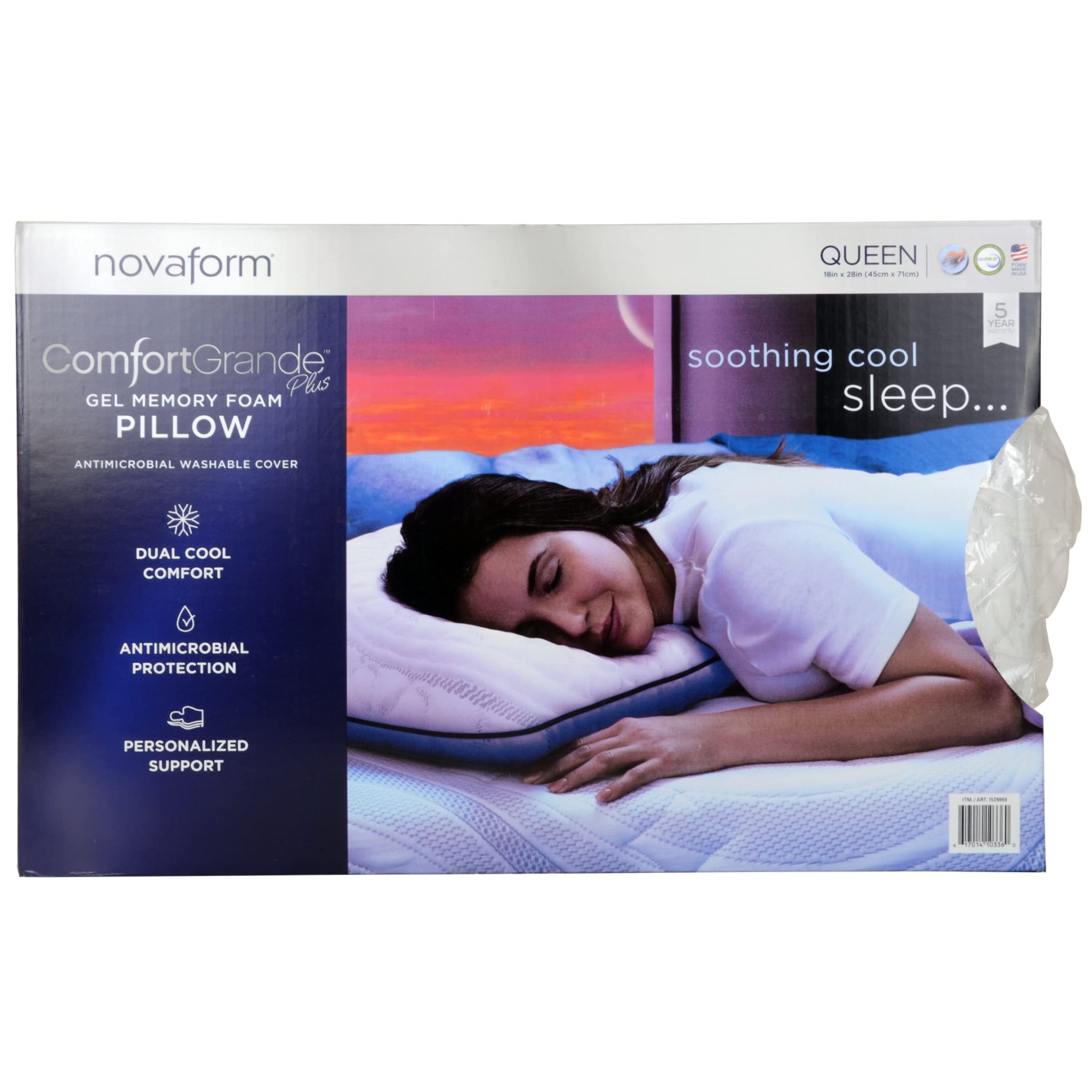 Novaform Soothing Cool Plus Gel Memory Foam Pillow product image