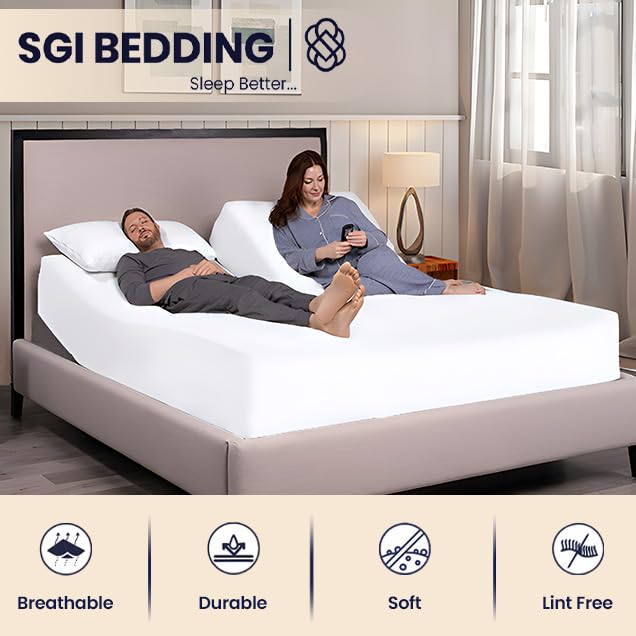 SGI bedding 100% Egyptian Cotton 600 TC Sheet Set Soft & Smooth Sateen Weave 4 Pc Sheet Set - 1 Fitted Sheet, 1 Flat Sheet & 2 Pillowcase 15" inch Deep Pocket (Full, White Solid)