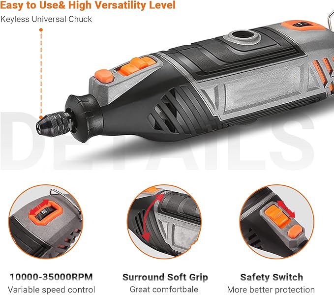 TACKLIFE Corded Mini Percussion Drill (Horizontal/Rotary)