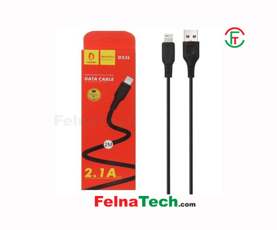 Denmen D23L High Speed Data Cable 

 2M Length, 2.1A Output product image