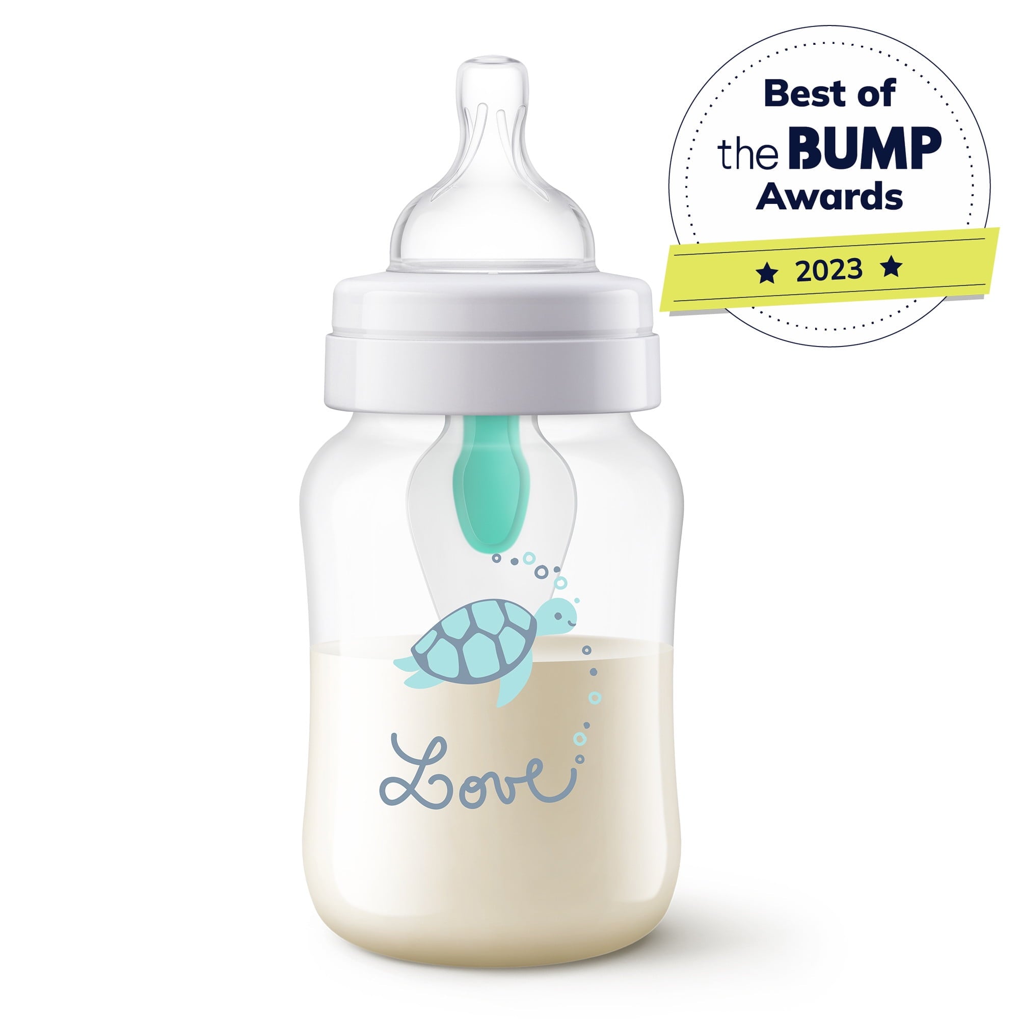 Philips Avent Anti-colic Baby Bottle with AirFree Vent with Turtle Design, 9oz, 3pk, SCY703/78