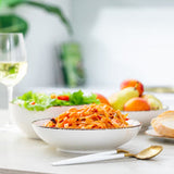 Porcelain Pasta Plates Set Of 4 - Tableware Serving Plates for Breakfast, Salad, Steak, Dinner - 8.2 х 2 inches - Sandy