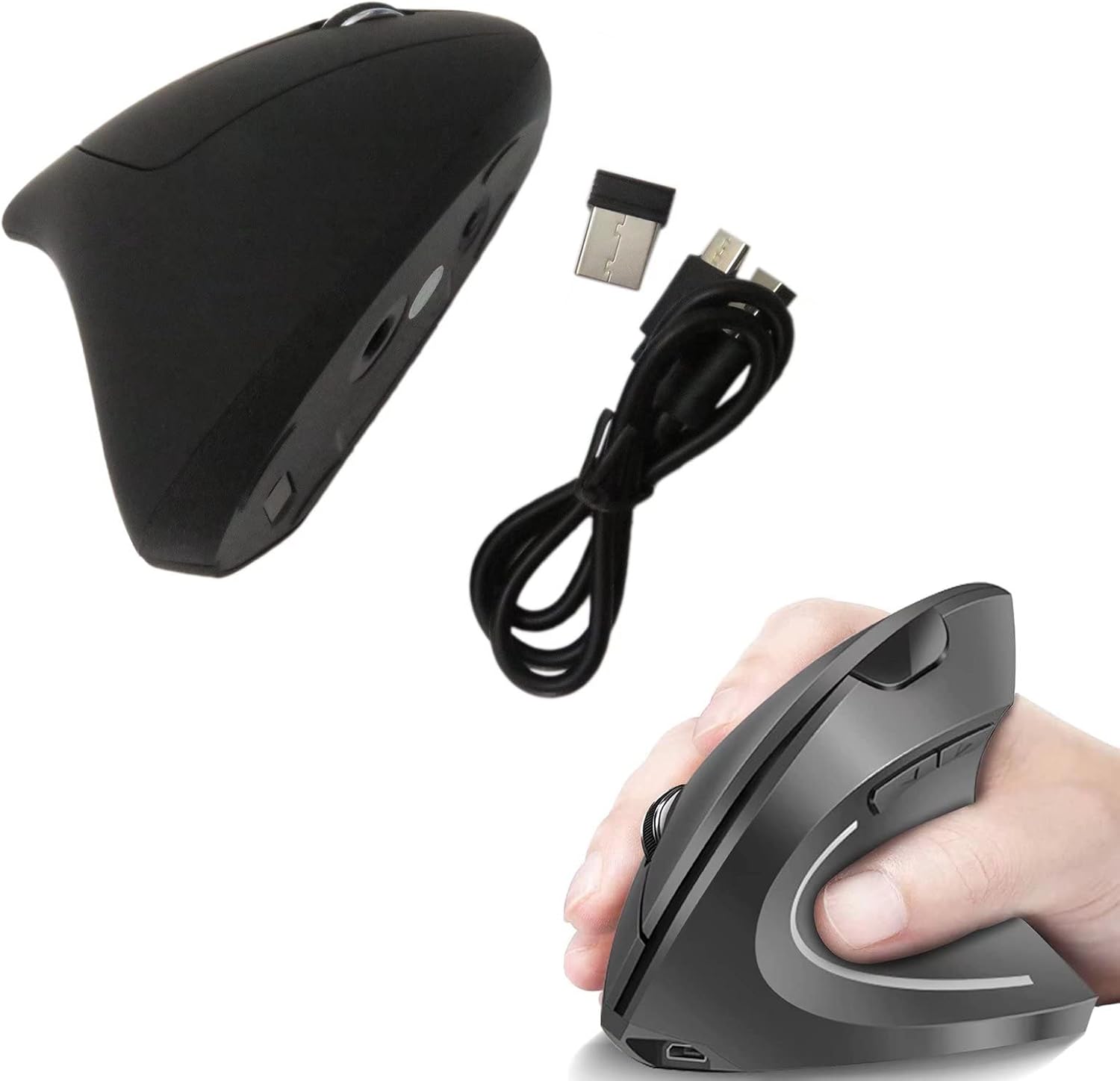 Jelly Comb Wireless Ergonomic Mouse – Vertical Design with Adjustable DPI
