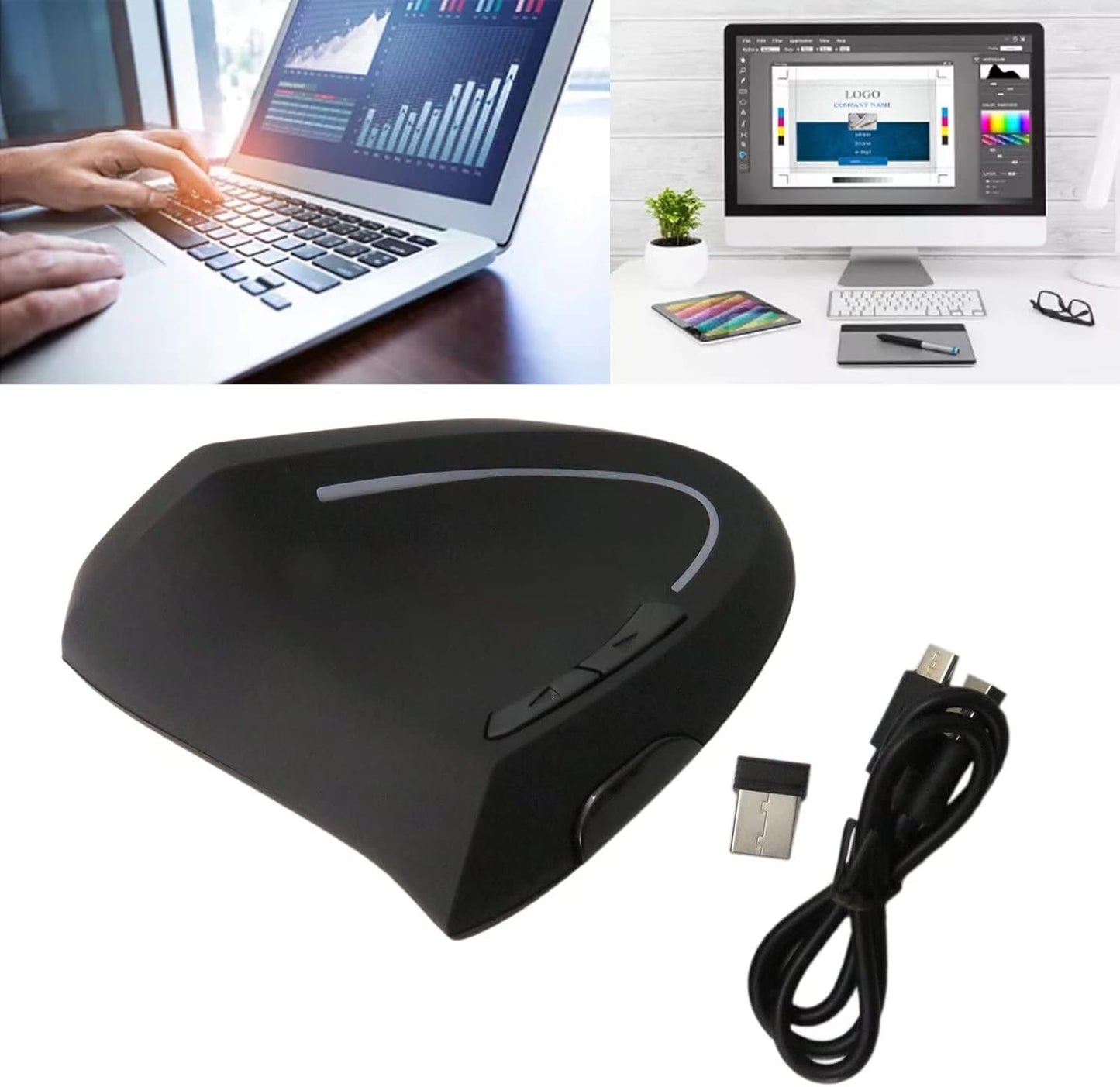 Jelly Comb Wireless Ergonomic Mouse – Vertical Design with Adjustable DPI